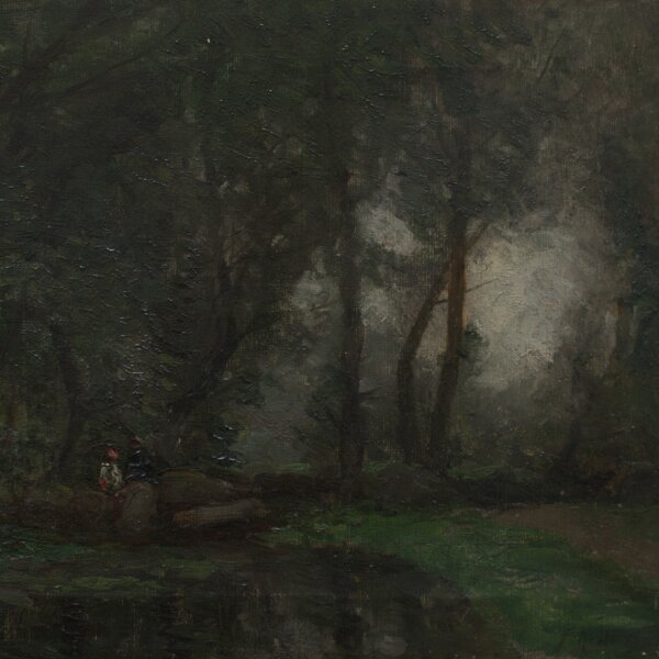 John Noble Barlow (?) - At the Stream - undatiert - Öl