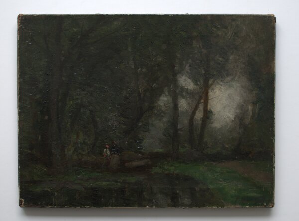 John Noble Barlow (?) - At the Stream - undatiert - Öl