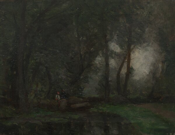 John Noble Barlow (?) - At the Stream - undatiert - Öl