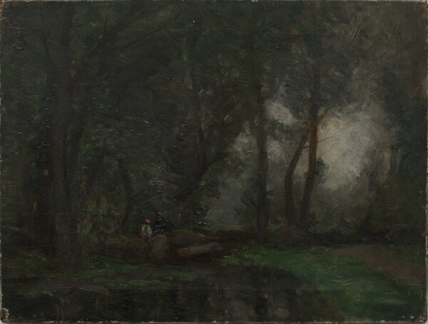 John Noble Barlow (?) - At the Stream - undatiert - Öl