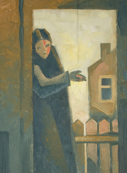 Unbekannt - Häusliche Szene - 20. Jhd. - Acryl