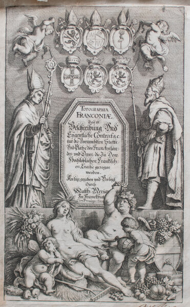 Matthäus Merian - Fontispiz Topographia Franconiae, Band 9 - 1648 - Kupferstich