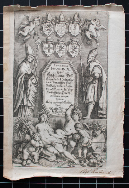 Matthäus Merian - Fontispiz Topographia Franconiae, Band 9 - 1648 - Kupferstich