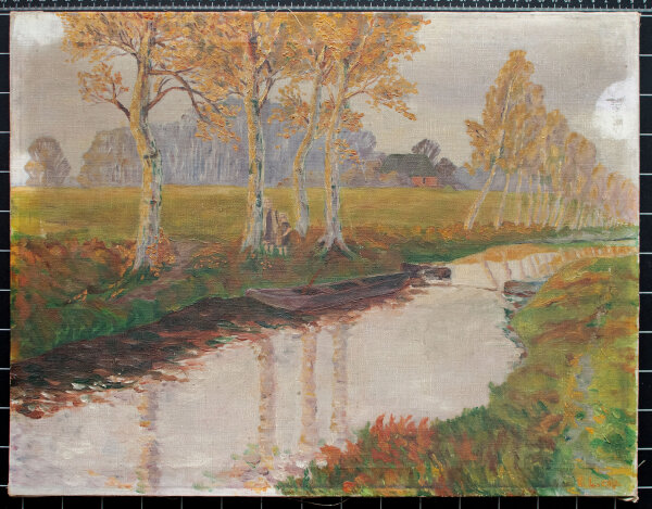 Monogrammist E.L. - Herbstliche Moorlandschaft - Erste Hälfte 20. Jhd. - Ölmalerei