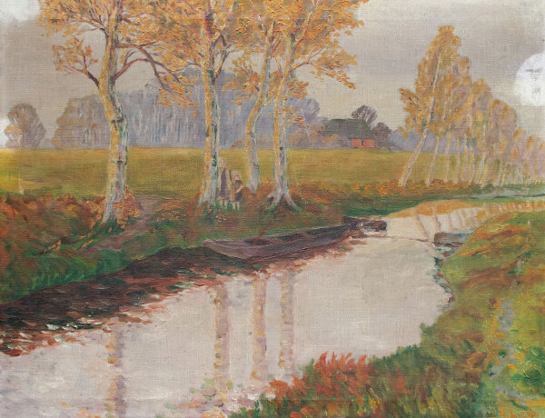 Monogrammist E.L. - Herbstliche Moorlandschaft - Erste Hälfte 20. Jhd. - Ölmalerei