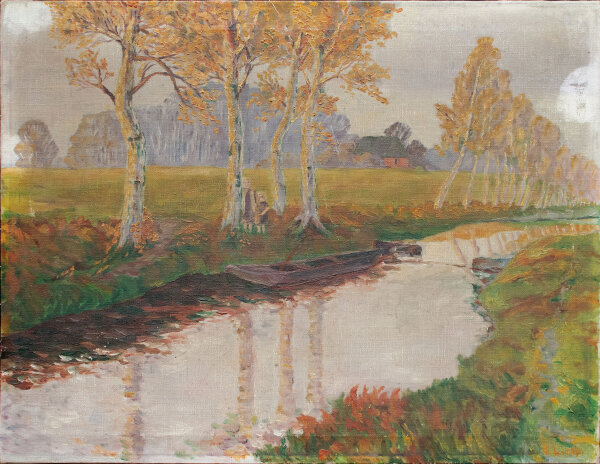 Monogrammist E.L. - Herbstliche Moorlandschaft - Erste Hälfte 20. Jhd. - Ölmalerei