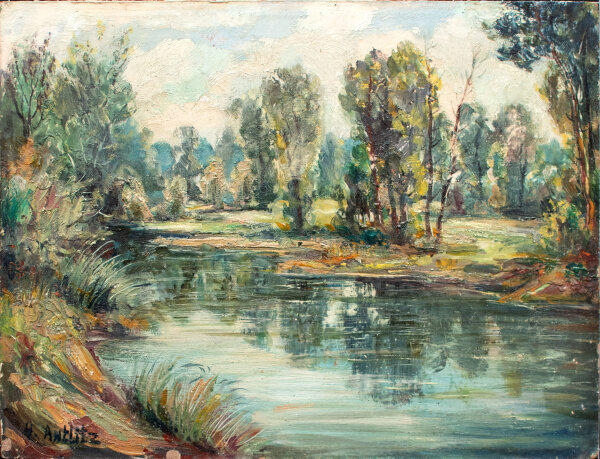 Hans Antlitz - Stauweiher - 1960er Jahre - Ölmalerei