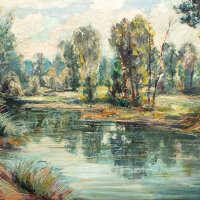 Hans Antlitz - Stauweiher - 1960er Jahre - Ölmalerei