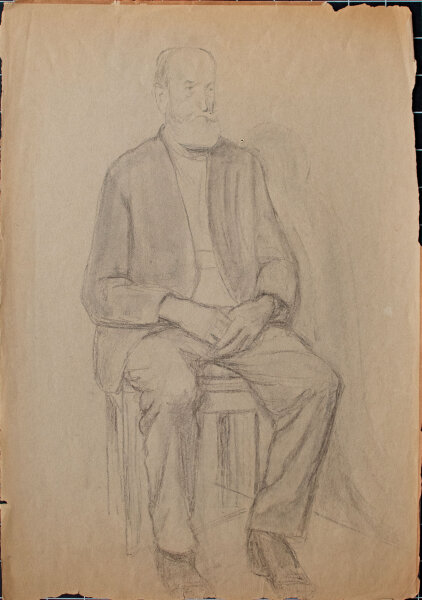 Lucie Müller - Sitzender - 1920er/1930er Jahre - Bleistiftzeichnung