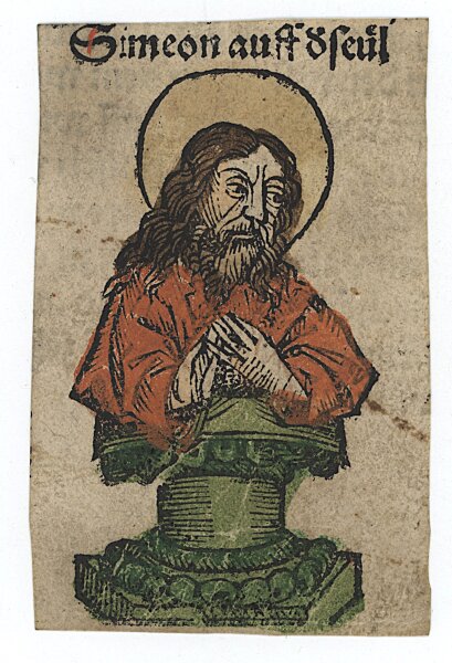 Wilhelm Pleydenwurff - Simeon - Ende 15. Jhd. - Kolorierter Holzschnitt