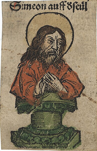 Wilhelm Pleydenwurff - Simeon - Ende 15. Jhd. - Kolorierter Holzschnitt