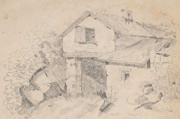 Unbekannt - Bäuerliches Haus - 1860 - Bleistiftzeichnung