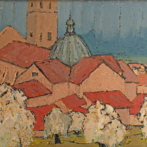 Monogrammist J.A. - Italienische Stadtlandschaft - 1974 - Ölmalerei