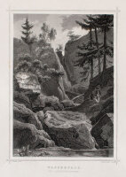 G. Heisinger - Wasserfall bei Langhennersdorf - 19. Jhd....