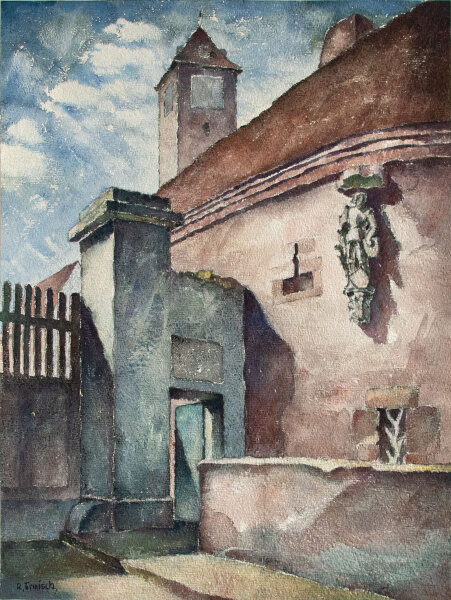 Richard Ermisch - Halle a.S. Burg Giebichenstein - Um 1933 - Aquarell über Bleistift