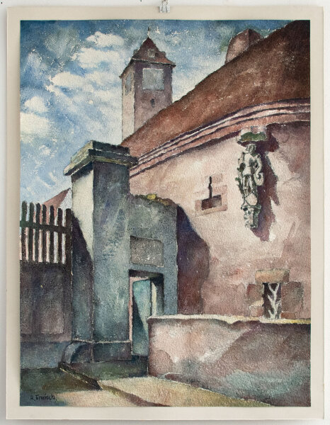Richard Ermisch - Halle a.S. Burg Giebichenstein - Um 1933 - Aquarell über Bleistift