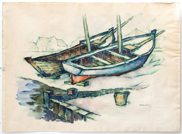 Richard Ermisch - Hiddensee, Vitte, Fischerboote I - Um 1940 - Aquarell
