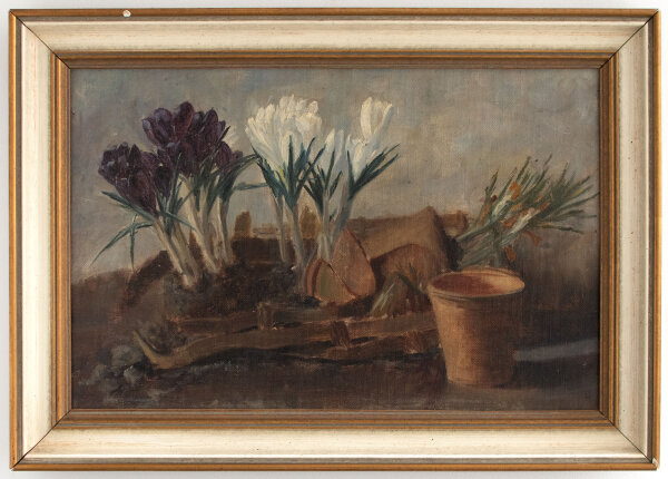 Unbekannt - Stillleben mit Krokussen - Frühes 20. Jhd. - Ölmalerei