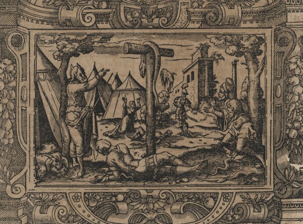 Unbekannt - Moses und die eherne Schlange - o.J. - Holzschnitt