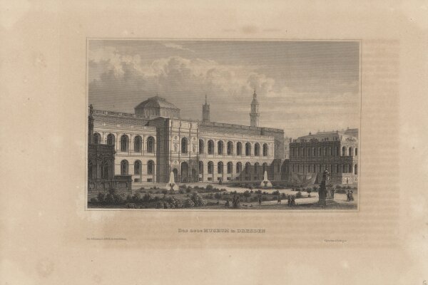 Bibliographisches Institut (Hildburghausen) - Das neue Museum - um 1840 - Stahlstich