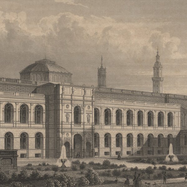 Bibliographisches Institut (Hildburghausen) - Das neue Museum - um 1840 - Stahlstich