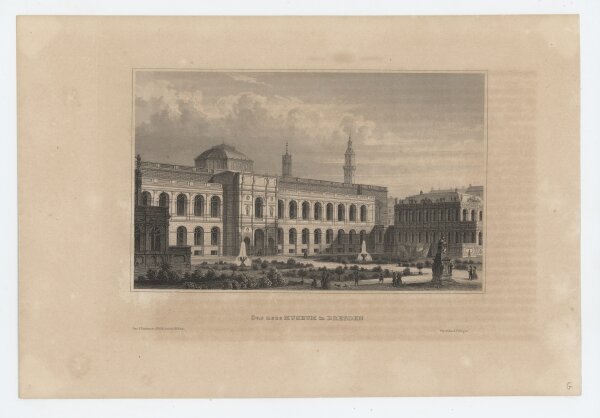 Bibliographisches Institut (Hildburghausen) - Das neue Museum - um 1840 - Stahlstich