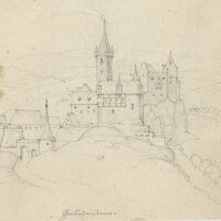Friedrich Hoffstadt - Studienblatt mit den Burgen...