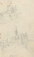 Friedrich Hoffstadt - Studienblatt mit den Burgen...