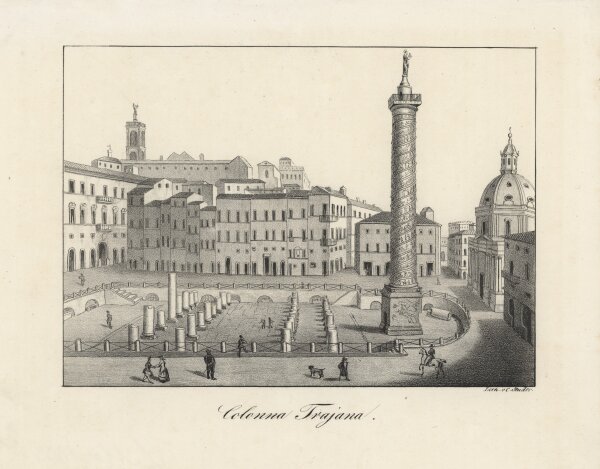 C. Studer - Colonna Trajana - Stahlstich - um 1835