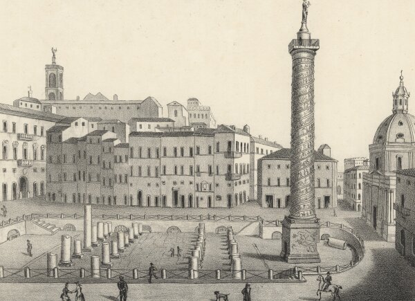 C. Studer - Colonna Trajana - Stahlstich - um 1835