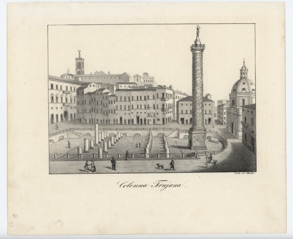 C. Studer - Colonna Trajana - Stahlstich - um 1835