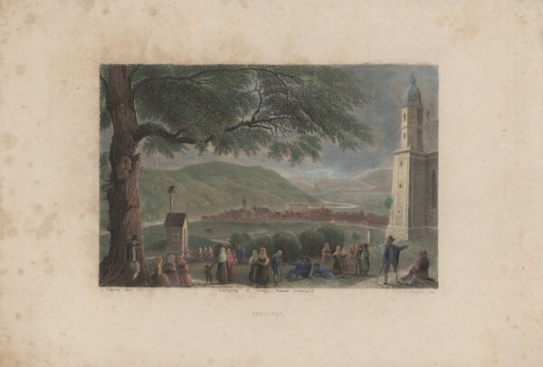 Englische Kunstanstalt Leipzig - Cilli - Stahlstich, koloiriert - um 1860