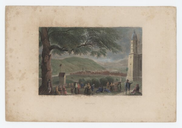 Englische Kunstanstalt Leipzig - Cilli - Stahlstich, koloiriert - um 1860