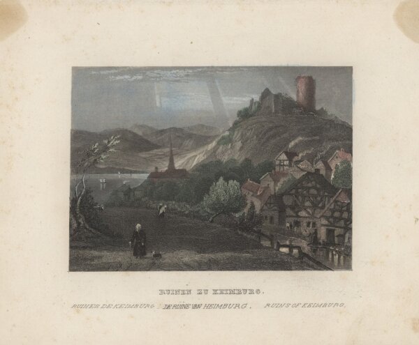 unbekannt - Ruinen zu Keimburg - Stahlstich - um 1850