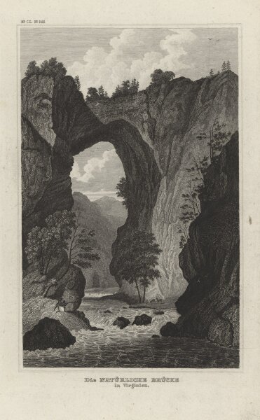 unbekannt - Die natürliche Brücke in Virginien - Stahlstich - um 1840