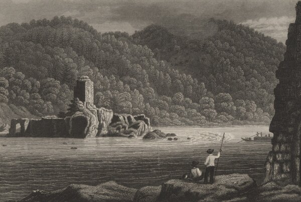 Bibliographisches Institut in Hildburghausen - Die Donau-Wirbel - Stahlstich - um 1840