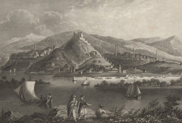 Bibliographisches Institut in Hildburghausen - Sistow in Bulgarien - Stahlstich - um 1850