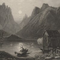 John James Hinchliff - Toblacher See - Stahlstich - um 1850
