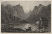 John James Hinchliff - Toblacher See - Stahlstich - um 1850