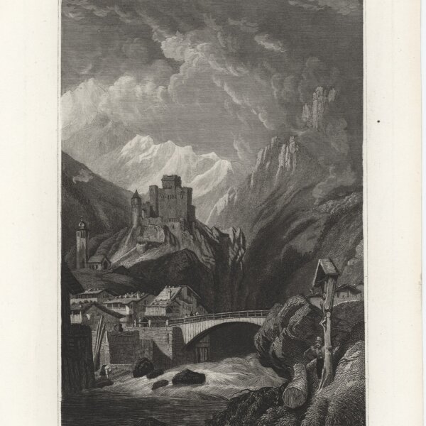 Alexander Marx - Burg Landeck in Tyrol - Stahlstich - um 1860