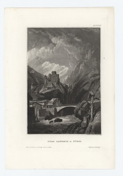 Alexander Marx - Burg Landeck in Tyrol - Stahlstich - um 1860