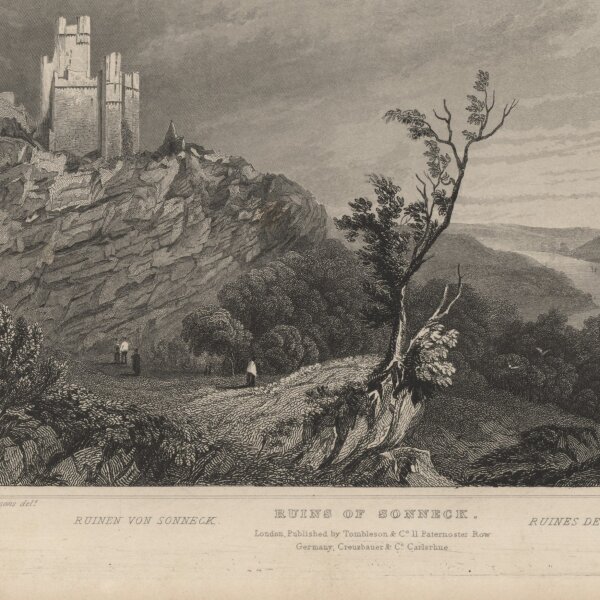 William Tomblestone - Ruinen von Sonneck - Stahlstich - um 1850