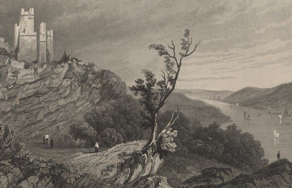 William Tomblestone - Ruinen von Sonneck - Stahlstich - um 1850