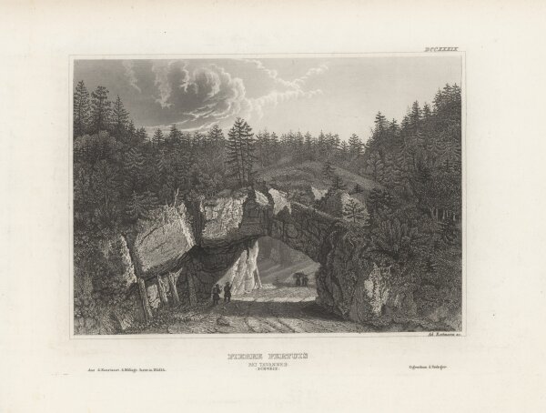 Ad. Rottmann - Pierre Pertius bei Tavannes - Stahlstich - um 1850
