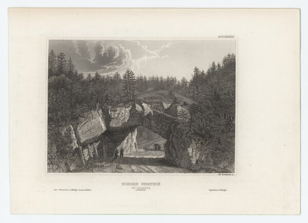 Ad. Rottmann - Pierre Pertius bei Tavannes - Stahlstich - um 1850