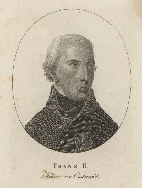 Zwickau, bei Schumann - Franz II. Kaiser von Österreich - Kupferstich - um 1815
