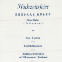 Hotel Roter Hahn - Hochzeitsmenü - Textildruck