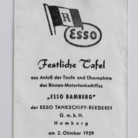 Esso Tankschiff-Reederei - Festlich Tafel - ESSO Bamberg...