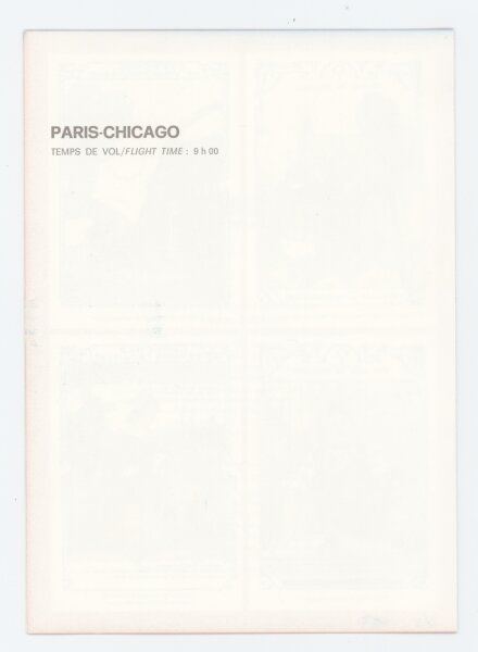 Air France - Menükarte Paris-Chicago - Druckgrafik