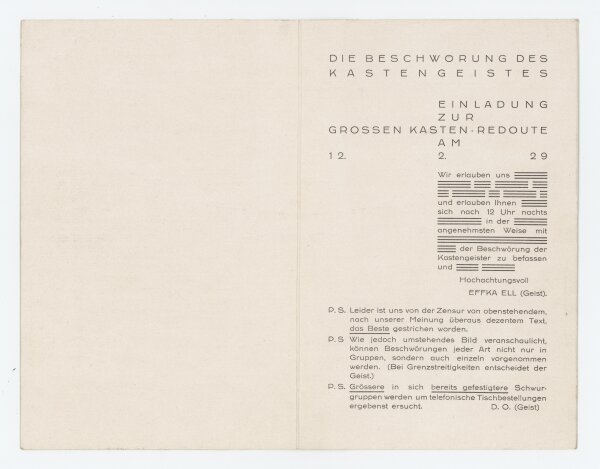 unbekannt - Einladungskarte - Druckgrafik